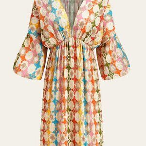 Commense Multicolor Floral Maxi Dress - Cream, Pink, Orange, Blue, Green